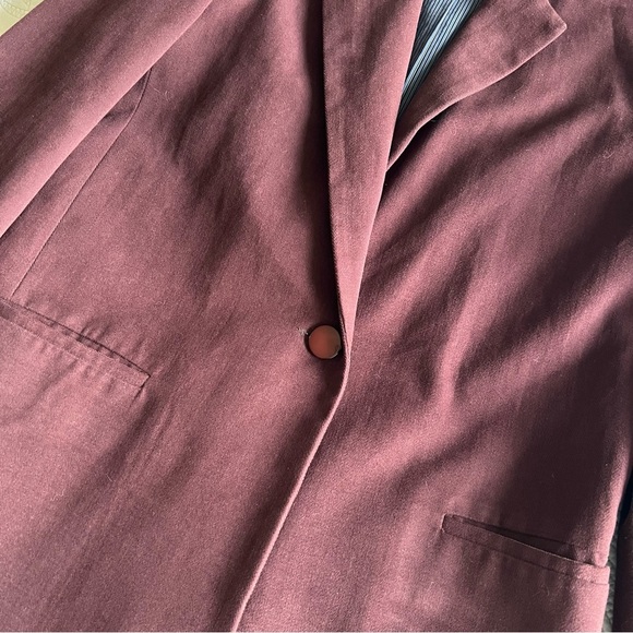Anne Willi Paris - Minimalist Mid-Length Tailored Jacket - Plum/Wine - Picture 6 of 14